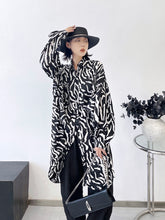 Zebra Printed Long Sleeves Loose Blouse
